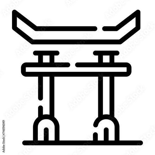 torii gate Line Icon