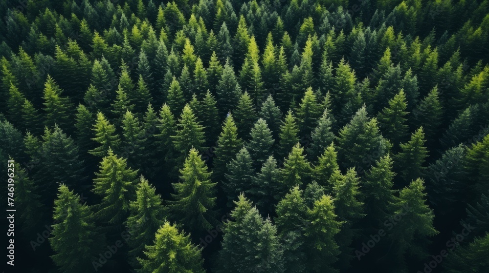Aerial view of green trees in forest Aerial view of green trees in forest