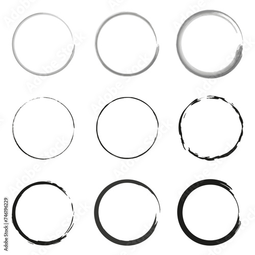 Variety of circle designs. Artistic round shapes. Vector illustration. EPS 10.
