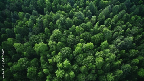 Aerial view of green trees in forest © Media Srock