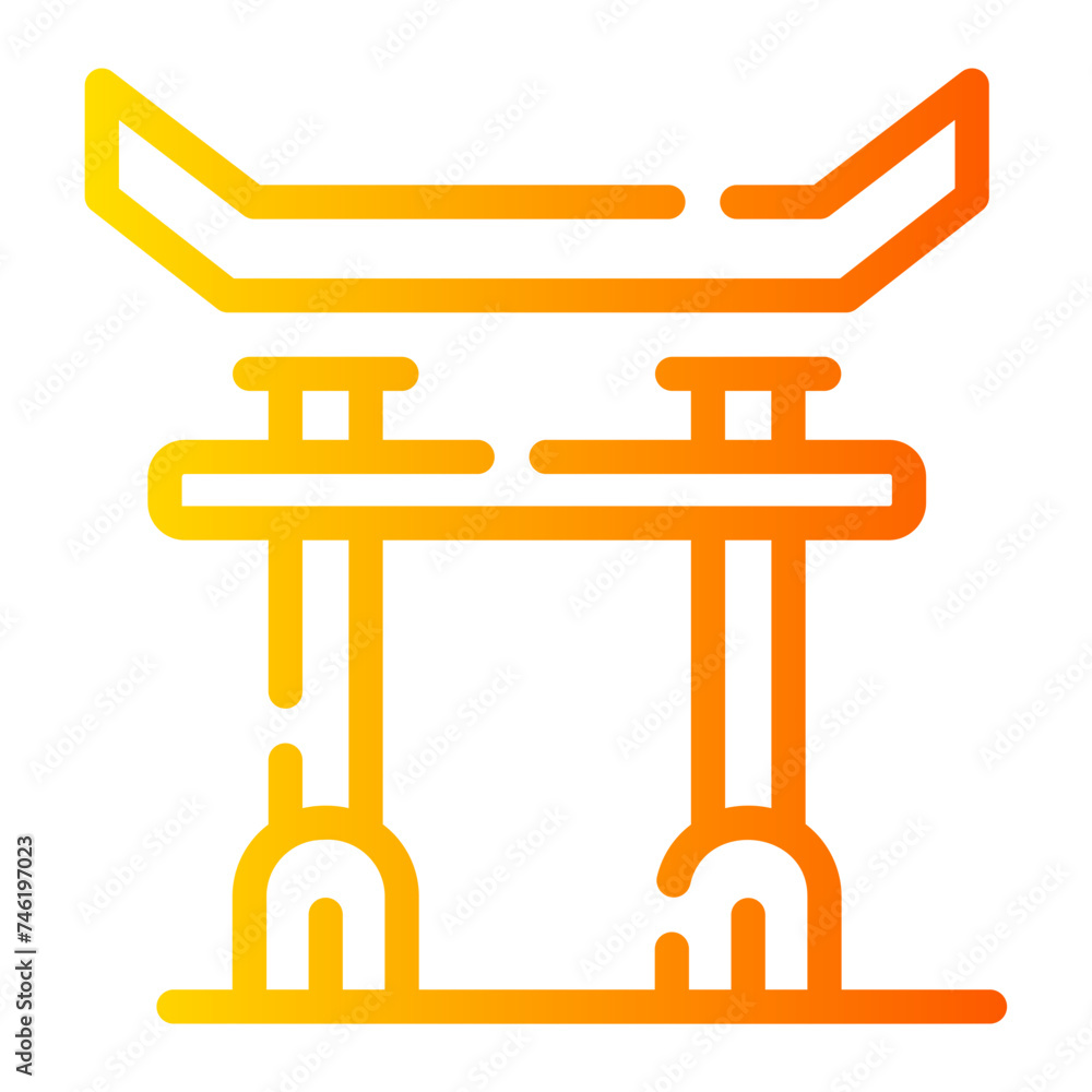 torii gate Line Gradient Icon torii gate Line Gradient Icon