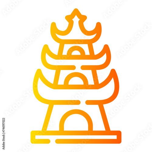 temple Line Gradient Icon