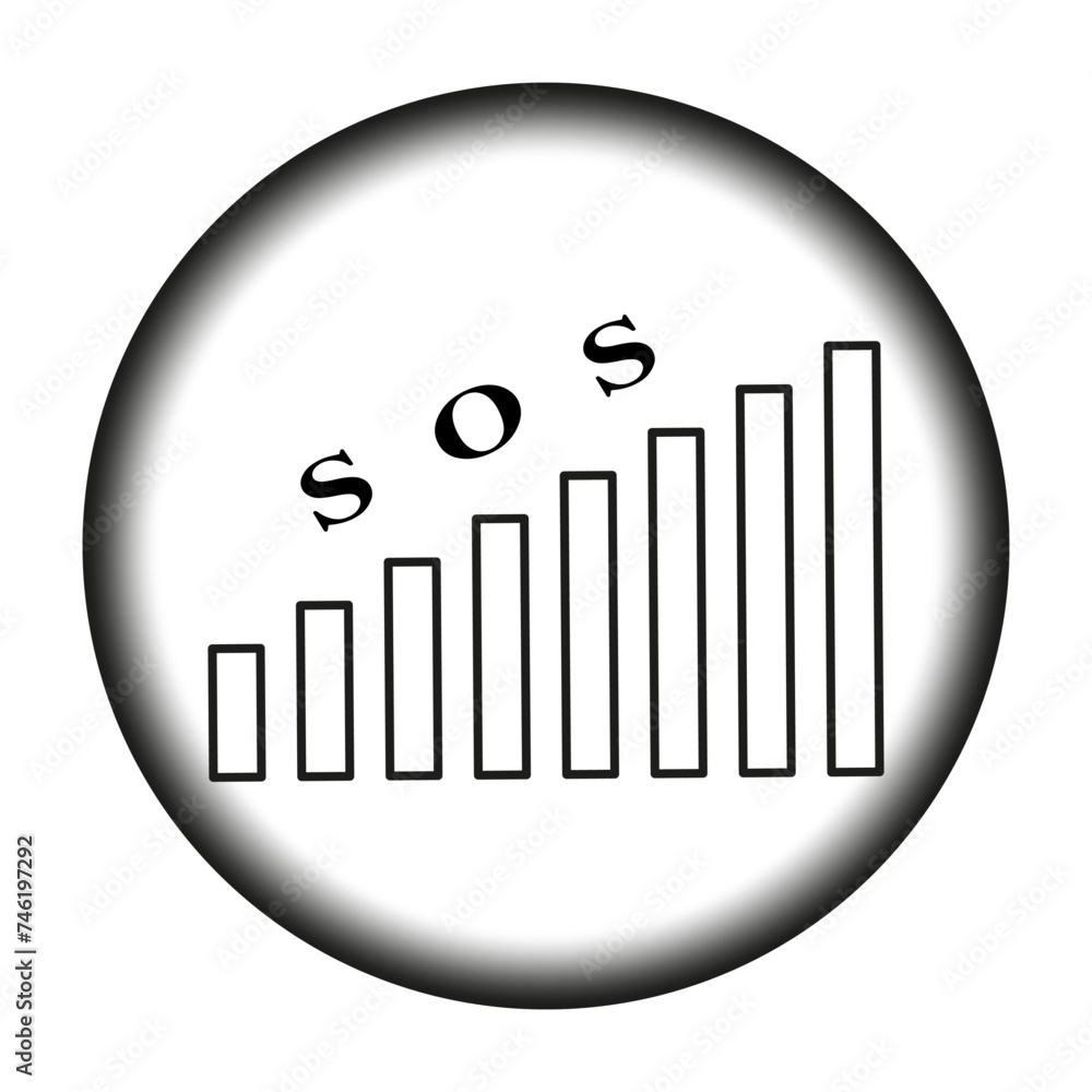 SOS financial distress graph. Emergency market signal. Vector illustration. EPS 10. SOS financial distress graph. Emergency market signal. Vector illustration. EPS 10.