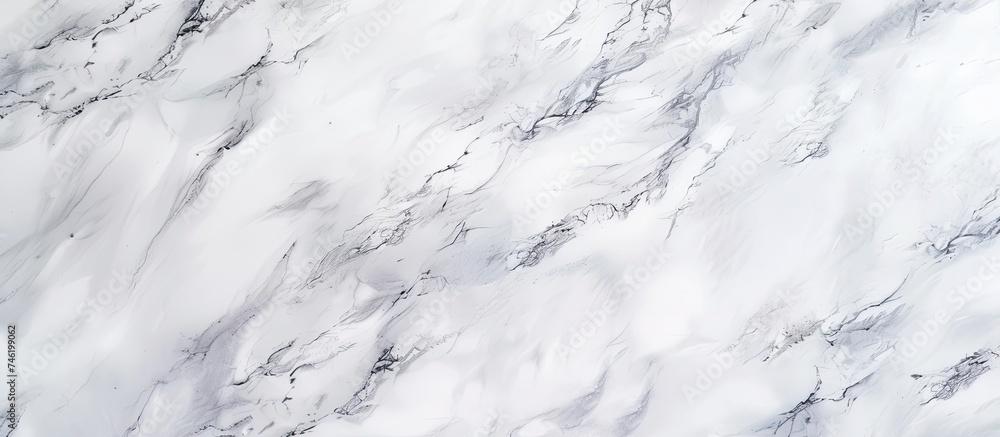 Fototapeta premium Detailed view of a white marble texture, showcasing the natural patterns and designs of the exquisite surface.