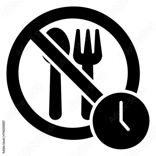 Fasting icon with prohibition on eating and drinking during the day