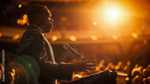 Use photography to capture the essence of a preacher delivering a powerful message
