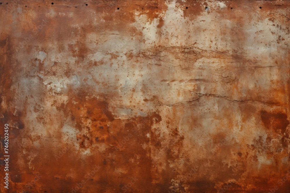 Weathered Rusty sheet background. Damaged rough metal orange texture. Generate ai