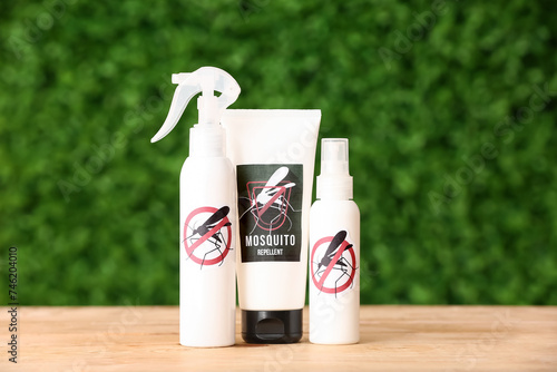 Spray bottles and tube of m...