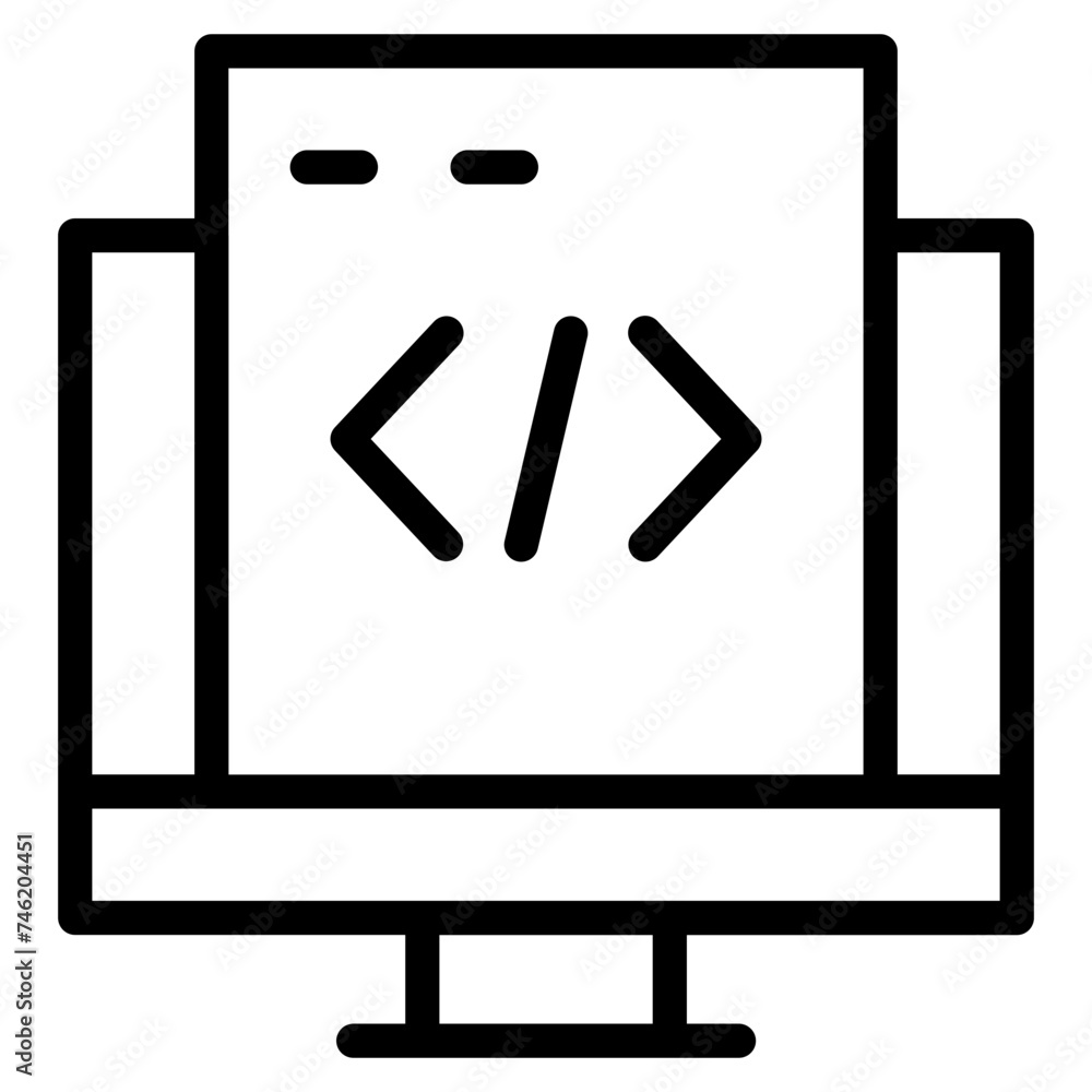 Programming coding icon. Software development icon. Programmer and developer symbol vector illustration. Programming coding icon. Software development icon. Programmer and developer symbol vector illustration.