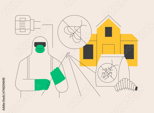 Home pest insects control abstract concept vector illustration.
