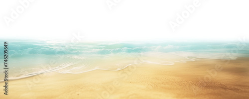 Sea beach scenery sand isolated on white and transparent background photo