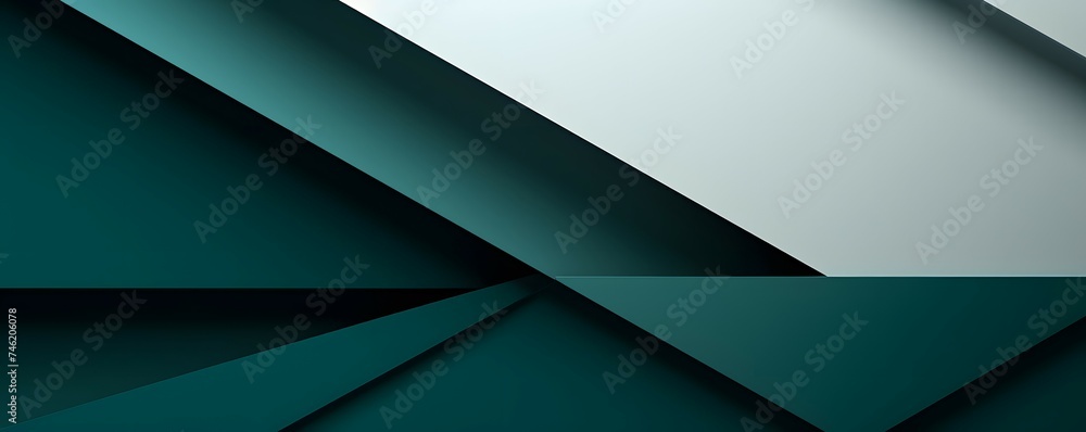 Abstract 3D Background of triangular Shapes in emerald Colors. Modern Wallpaper of geometric Patterns
