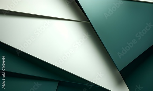 Abstract 3D Background of triangular Shapes in emerald Colors. Modern Wallpaper of geometric Patterns 