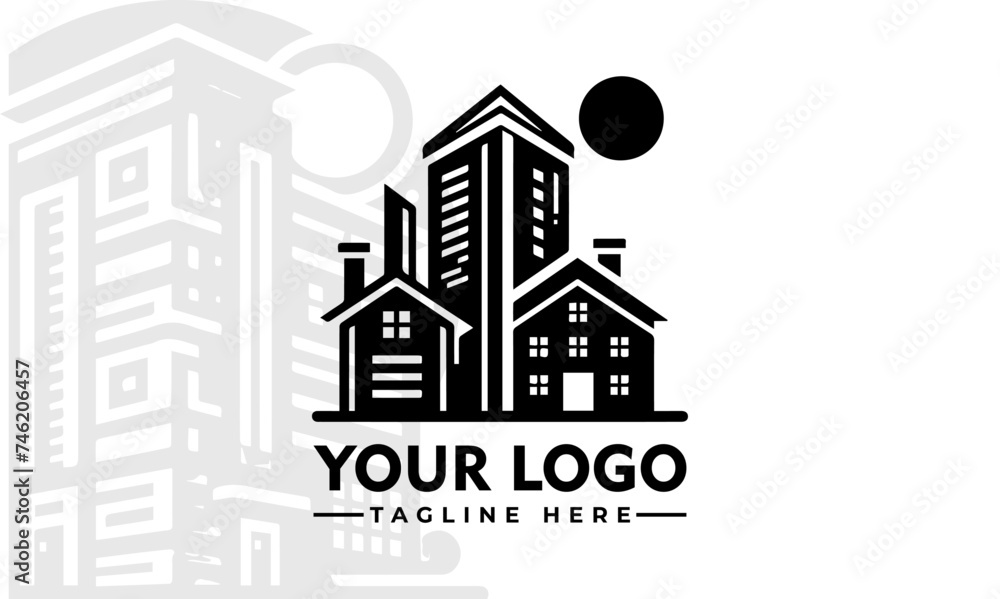 Real Estate Buildings Logo Modern Vector Design for Property Branding