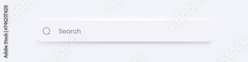 Clean Search bar icon. Neumorphism design. Web search button. Search windows