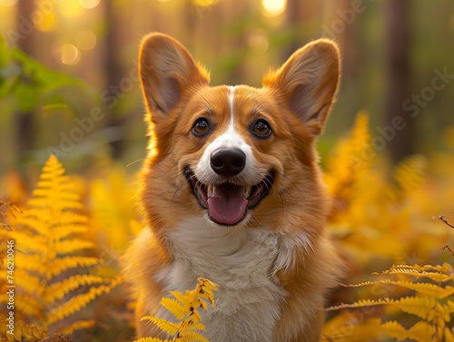 Generative AI : Corgi showing his ass with a smile in the forest