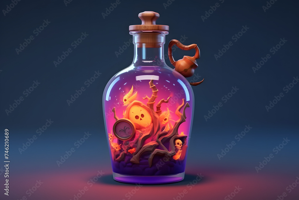 3d witch Cursed Brew Potion