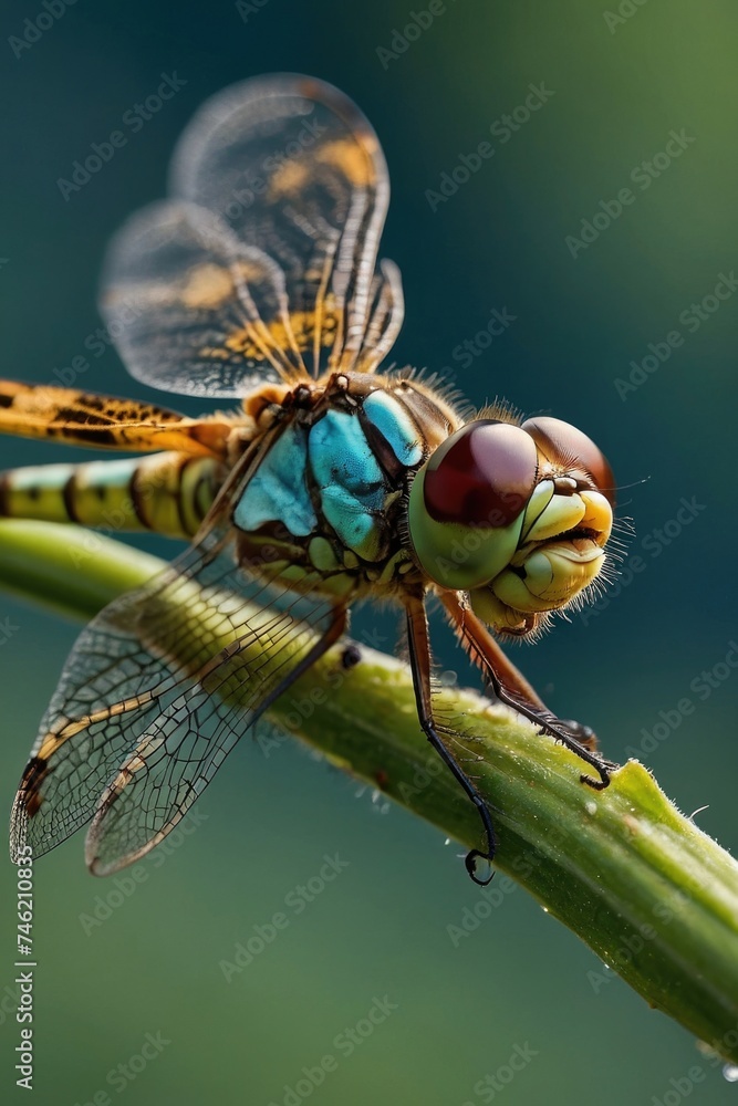 close up a dragonfly sitting on a branch close up a dragonfly sitting on a branch