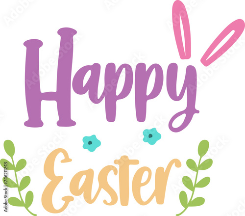 Illustrative Happy Easter Handwitten Typography photo