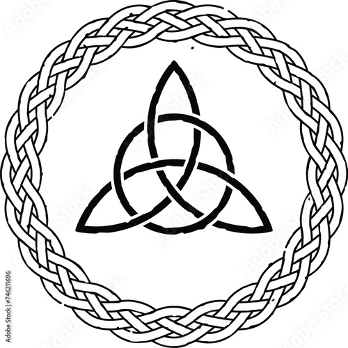 Grunge Round Celtic Pattern with Celt Triquetra