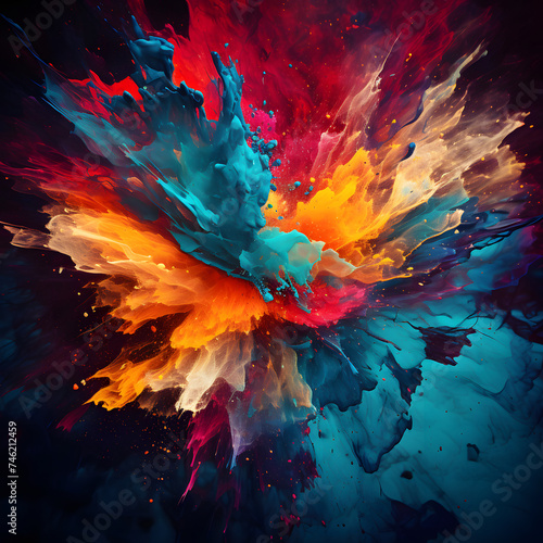 An abstract painting with Vibrant Colors And bold