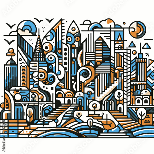 abstract city sketch