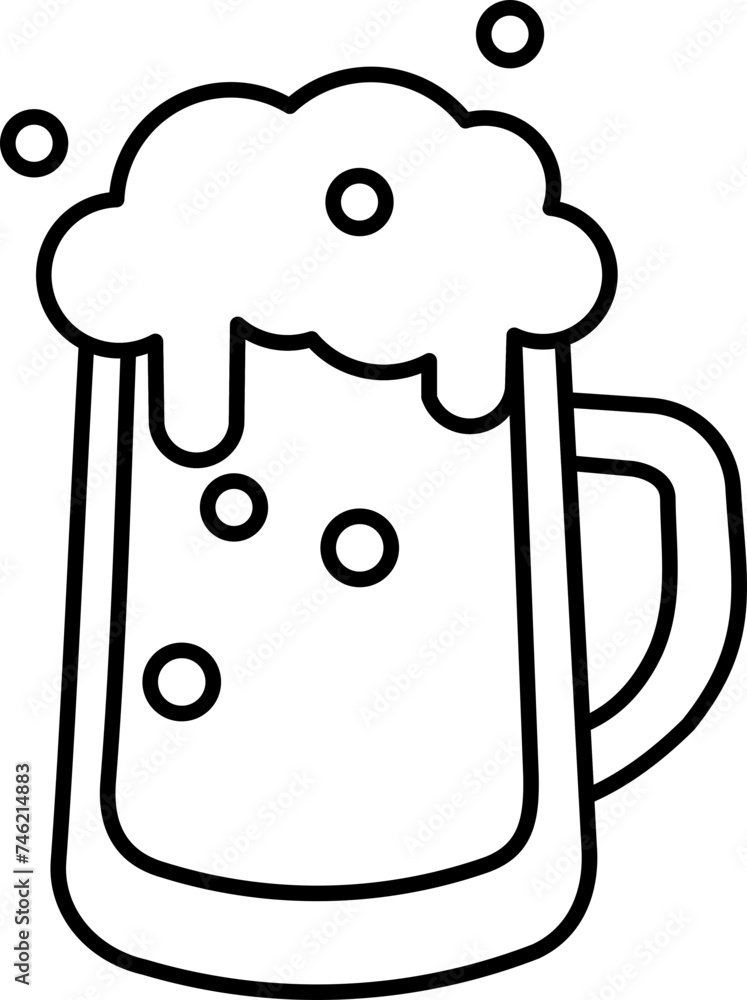 Saint Patrick's Day Glass Beer Line Icon Saint Patrick's Day Glass Beer Line Icon