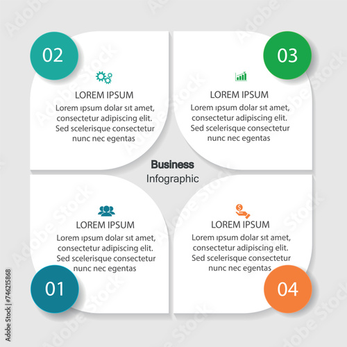 Infographic vector, graph. presentation. Business concepts, parts, steps, processes. Visualization of infographic data. Startup template. - Vector