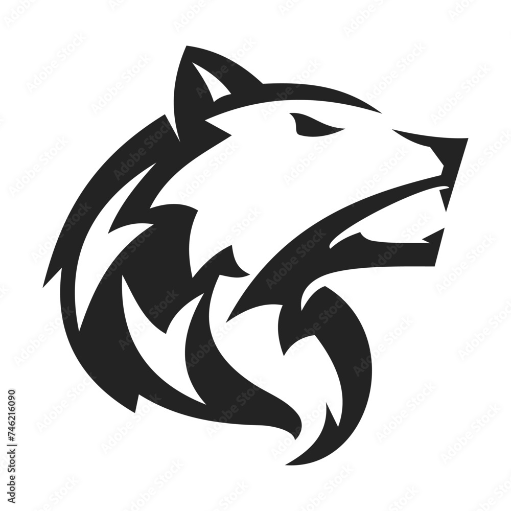 Fototapeta premium Wolf Logo template Isolated. Brand Identity. Icon Abstract Vector graphic
