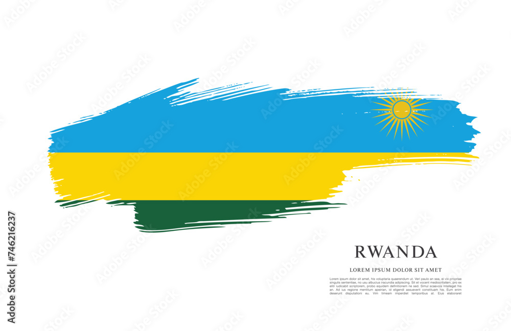 Obraz premium Flag of Rwanda vector illustration