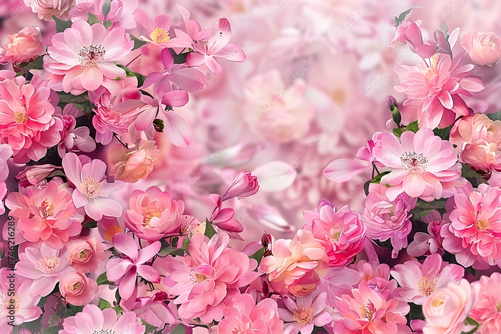Elegant Blossoms Adorning a Frame Elegant Blossoms Adorning a Frame