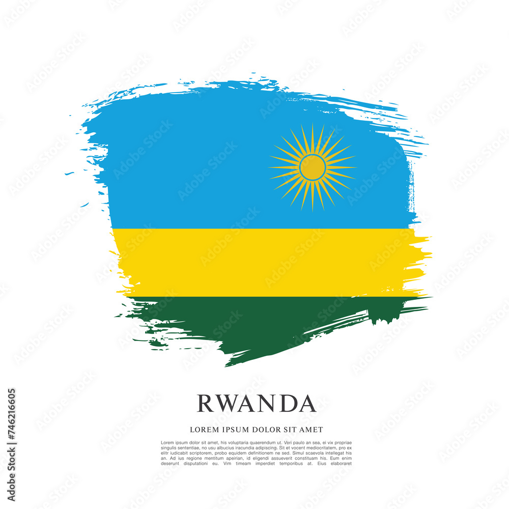 Obraz premium Flag of Rwanda vector illustration
