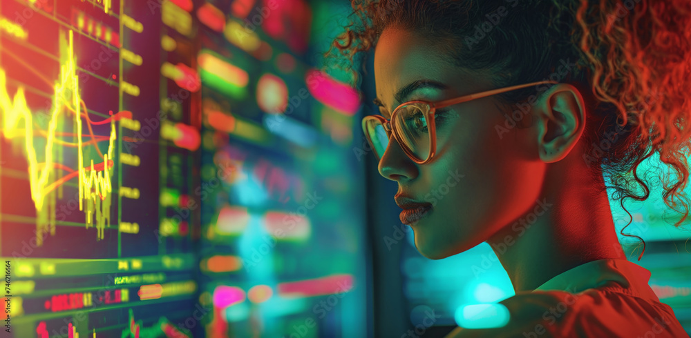 Strategic Market Insights: Confident Analyst Evaluating Stock Trends Strategic Market Insights: Confident Analyst Evaluating Stock Trends