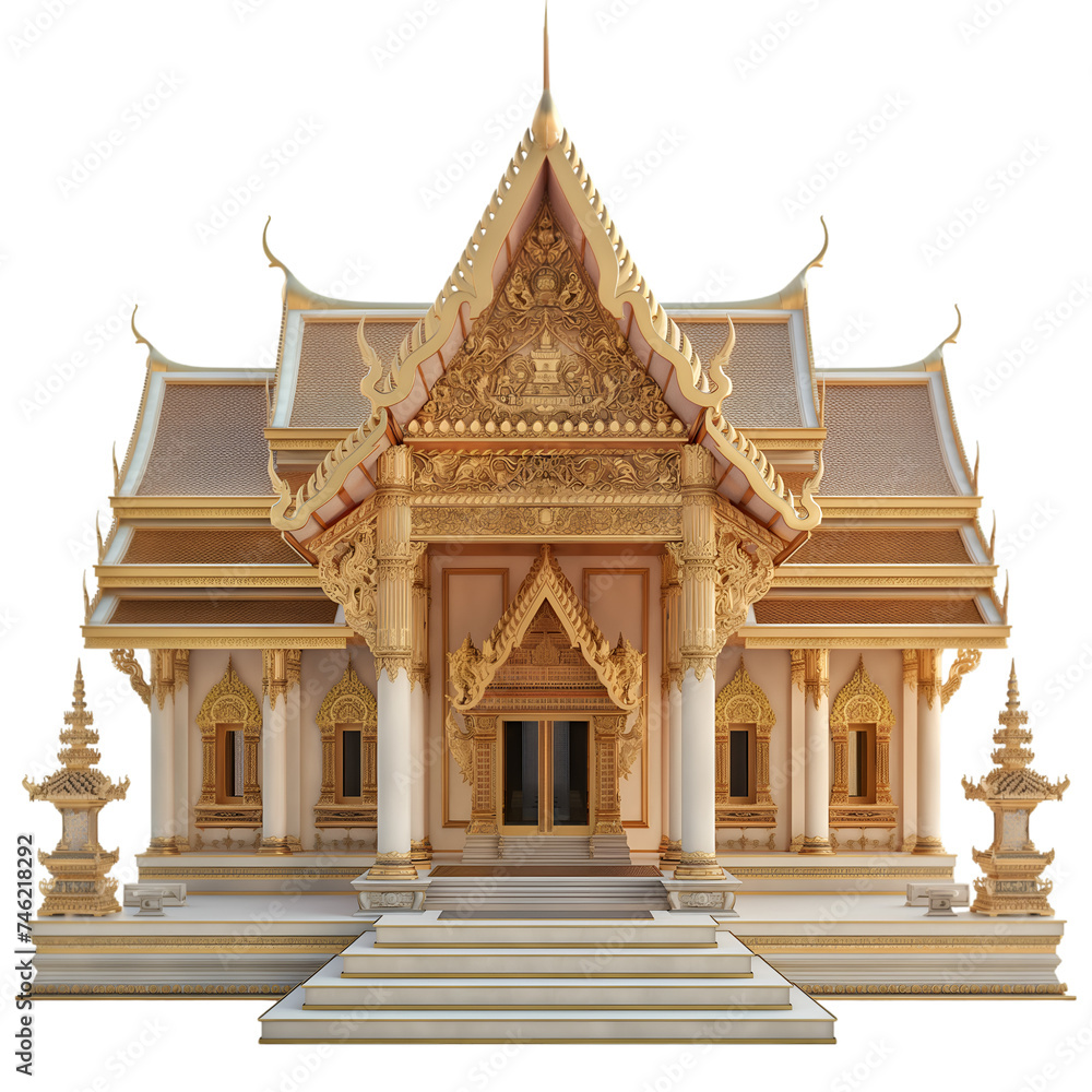 Thai temple on transparent background Thai temple on transparent background