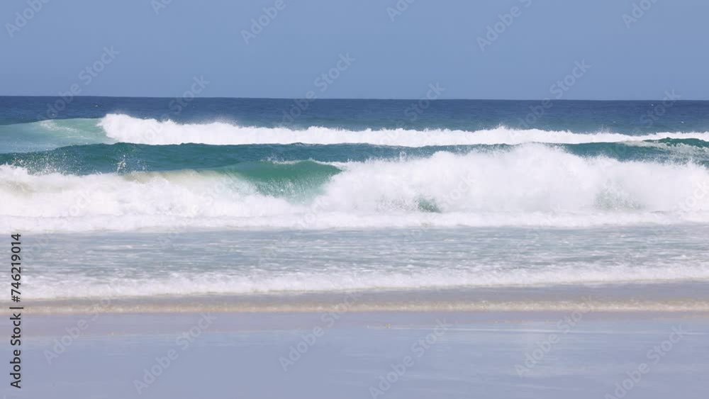 Serene Ocean Waves Crashing Ashore Serene Ocean Waves Crashing Ashore