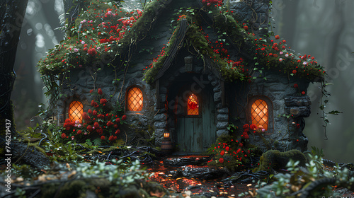 Goblin house in the forest in the dark © Adja Atmaja