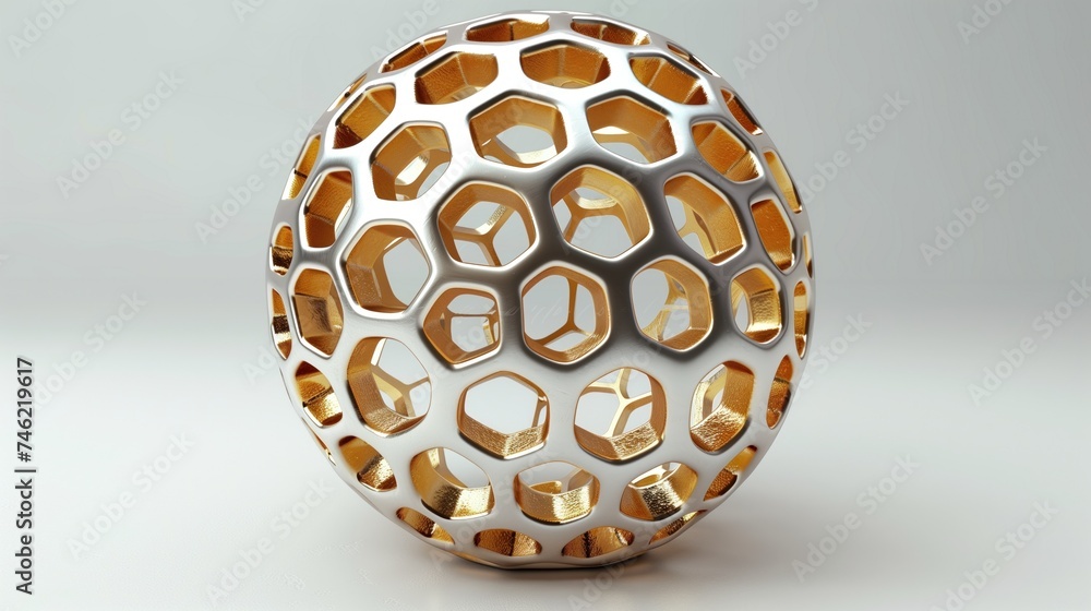 Hexagonal or honeycomb shields are arranged in a ball. Hexagonal or honeycomb shields are arranged in a ball.