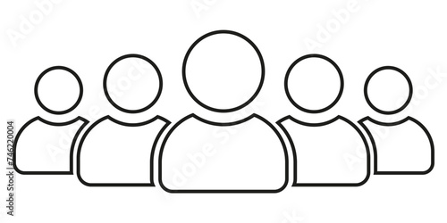 people, group, team, friendship, leadership icon line.