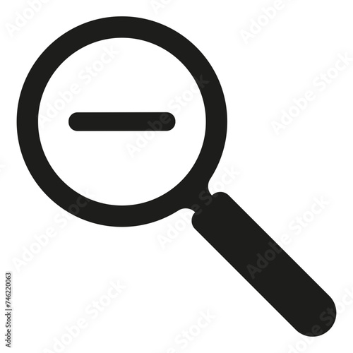zoom out icon, magnifying glass, search, zoom minus icon.