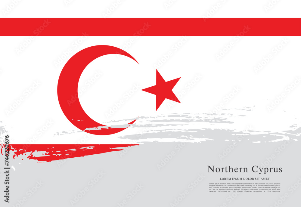 Obraz premium Flag of Northern Cyprus vector illustration