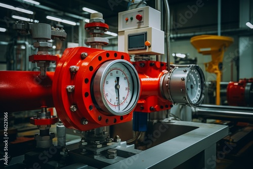 Detailed Image of a Flowmeter Paddle Amidst Other Mechanical Components in an Active Industrial Environment