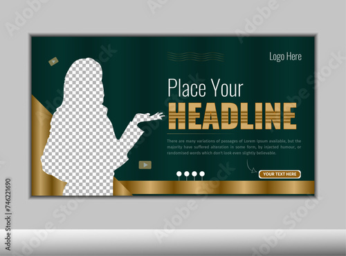 Business youtube thumbnail Design template in illustrator with vector element.