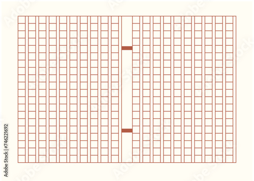 400字詰めの原稿用紙　一枚　カラーのテンプレート