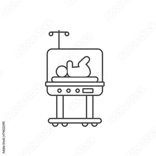 illustration of baby incubator, vector art.
