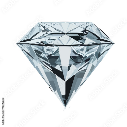 Diamond isolated on white photo-realistic vector illustration. photo