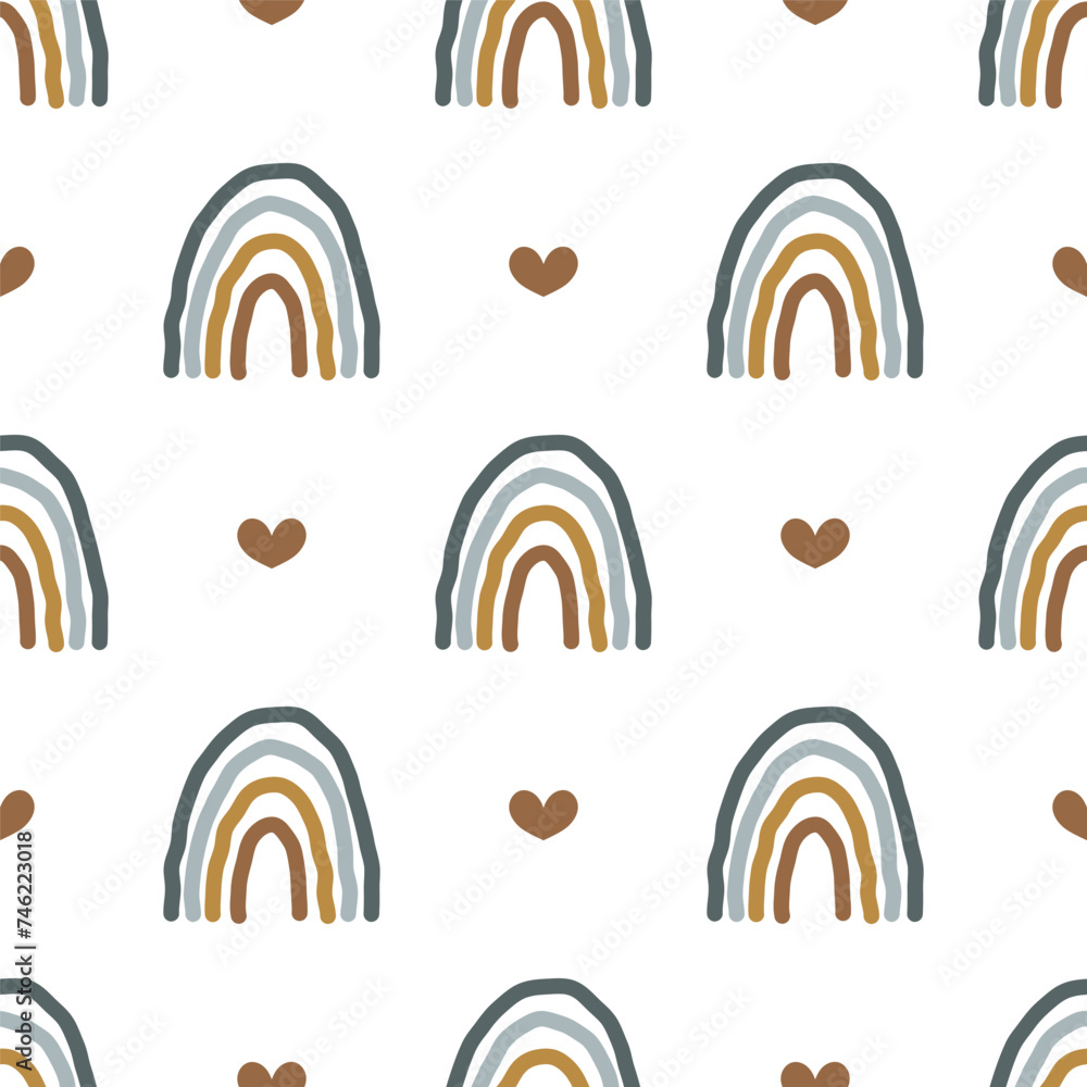 Boho rainbows seamless pattern for children's room wall decor Boho rainbows seamless pattern for children's room wall decor