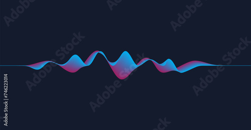 Colorful dynamic wave. Music abstract background. Music wave poster design