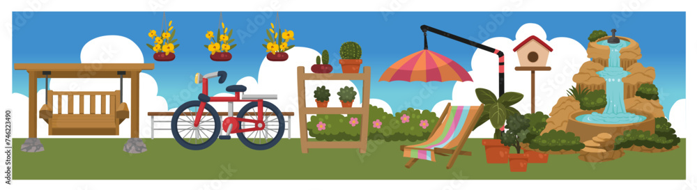 Fototapeta premium flat rooms and objects vector image