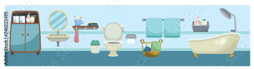 flat rooms and objects vector image