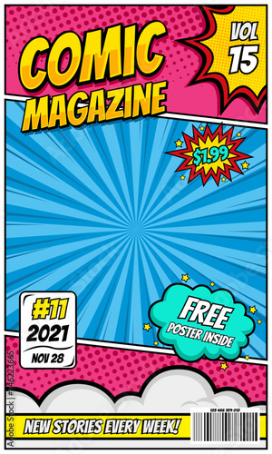 comic book cartoon magazine cover background